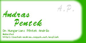 andras pentek business card